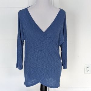 NWT White Bitch Blue Wrap sweater